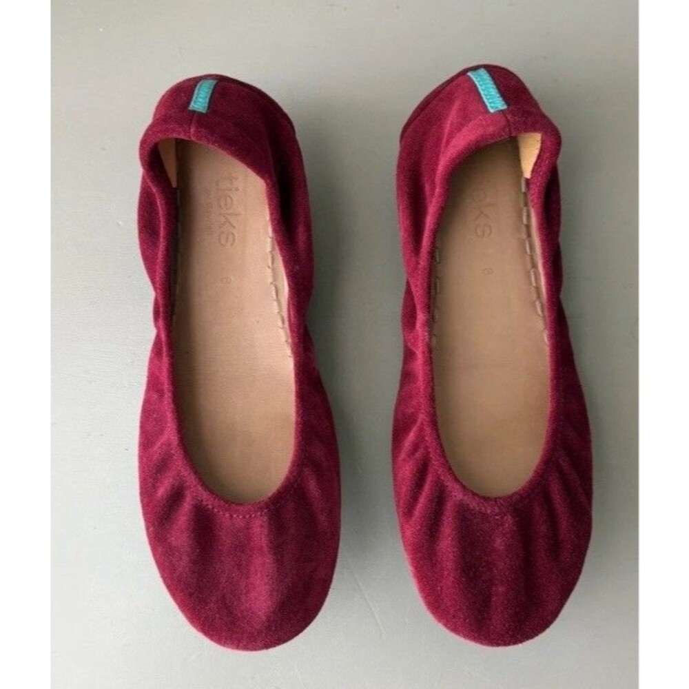 Tieks By Gavrieli Rouge Women’s Foldable Suede Ballet Flats Burgundy SZ 8